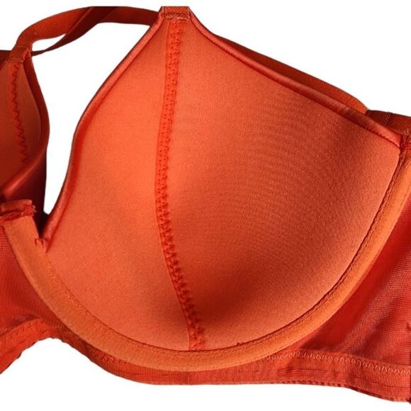 Savage X Fenty Sharp Satin Bra Spicy‎ Orange Size 38C - Picture 8 of 12